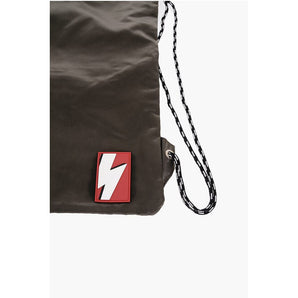 Neil Barrett Solid Color Nylon Drawstring Backpack