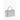 Off-White Metallic Leather Handbag with Removable Shoulder Strap