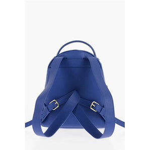 Moschino LOVE Solid Color Faux Leather Backpack with Golden Logo