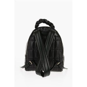 Moschino LOVE Quilted Nylon Backpack with Faux Leather Trims