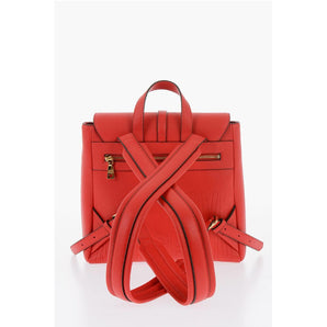 Moschino LOVE Solid Color Faux Leather Backpack with Golden Logo
