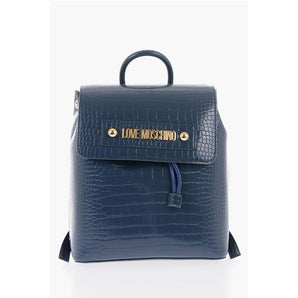 Moschino LOVE Crocodile Effect Faux Leather Backpack