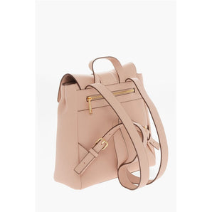 Moschino LOVE Faux Leather Backpack with Heart-Shaped Clamps