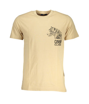 Cavalli Class Beige Cotton T-Shirt