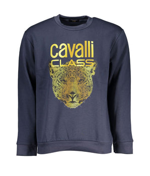 Cavalli Class Blue Cotton Men Sweater