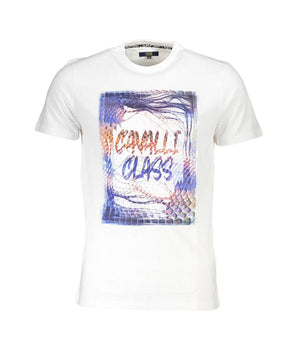 Cavalli Class White Cotton Men T-Shirt