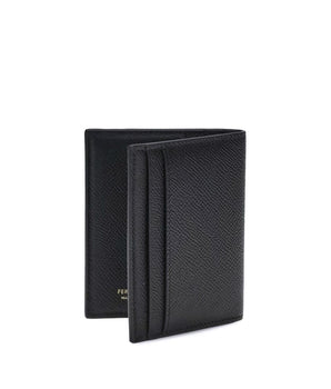 Ferragamo Black Calf Leather Bos Taurus Wallet