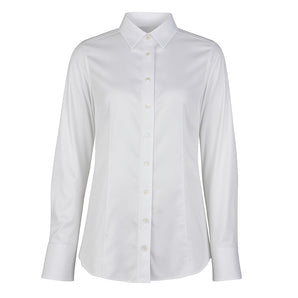 Camisa de mujer de algodón blanca hecha en Italia