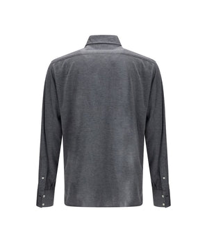 Brunello Cucinelli Gray Silk Shirt