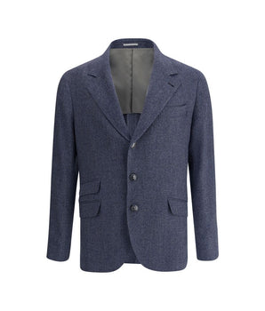 Brunello Cucinelli Blue Wool Blazer