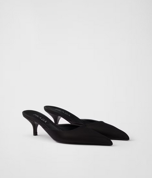 Prada Black Satin Sabot