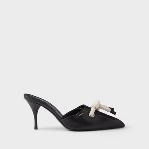 Prada Black Nappa Leather Rope Detail Sandals