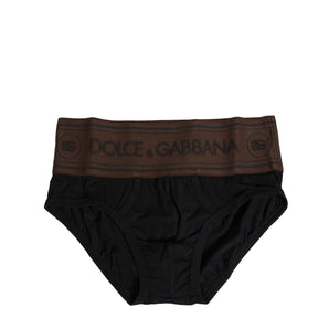 Dolce & Gabbana Black Cotton Stretch Regular Brief Underwear