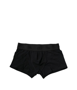 Dolce &amp; Gabbana Black Cotton Stretch Regular Boxer Underwear
