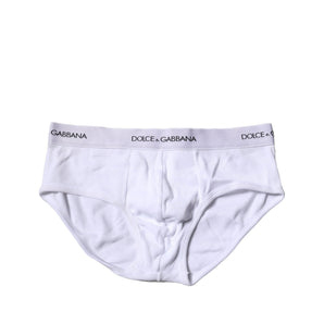 Dolce & Gabbana White Cotton Stretch Regular Brief Underwear