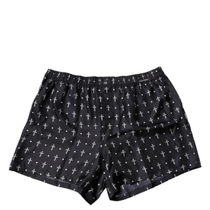 Dolce & Gabbana Black Silk Printed Beachwear Shorts Swimwear