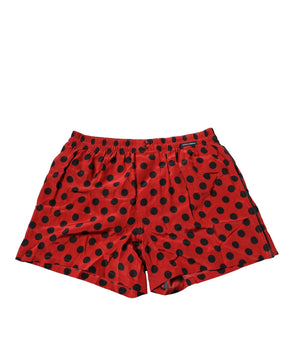 Dolce &amp; Gabbana Red Silk Polka Dot Boxer Shorts Underwear