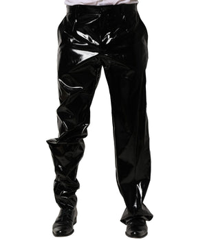 Dolce &amp; Gabbana Black Nylon Straight Men Pants