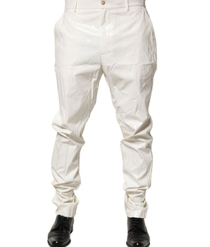 Dolce &amp; Gabbana White Nylon Tapered Dress Men Pants