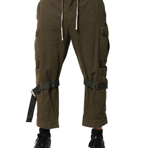 Pantalones cargo con cordón de algodón marrón de Dolce &amp; Gabbana