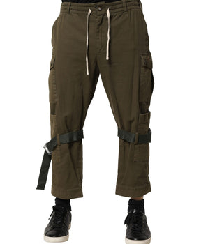 Dolce &amp; Gabbana Brown Cotton Cargo Drawstring Pants