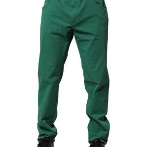 Dolce & Gabbana Green Cotton Stretch Skinny Men Denim Jeans