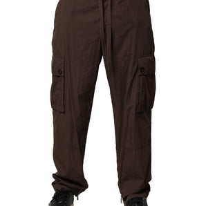 Dolce & Gabbana Brown Cotton Cargo Jogger Men Pants
