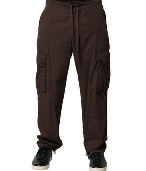Dolce &amp; Gabbana Brown Cotton Cargo Jogger Men Pants