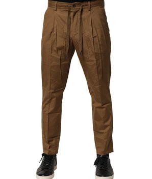 Dolce &amp; Gabbana Brown Cotton Chino Mid Waist Men Pants