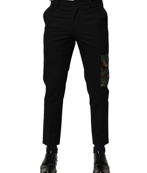 Dolce &amp; Gabbana Black Cotton Cargo Dress Men Pants