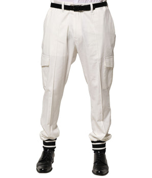 Dolce &amp; Gabbana White Cotton Cargo Jogger Men Pants