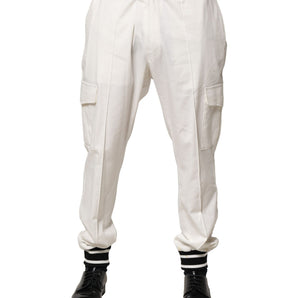 Pantalones cargo jogger de algodón blanco Dolce &amp; Gabbana para hombre