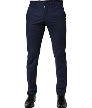 Dolce &amp; Gabbana Dark Blue Wool Dress Formal Pants