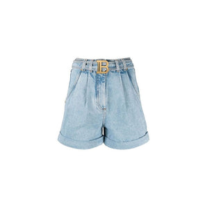 Pantalón corto de algodón azul de Balmain