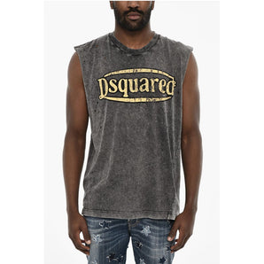 Dsquared² Vintage Effect Tank Top with Studs