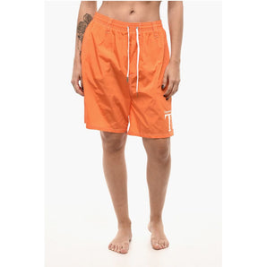 Dsquared² Boxer Swimsuit With Drawstrings And Logo Print