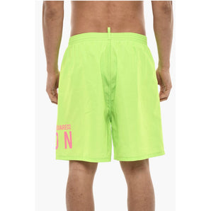 Dsquared² Neon Swim Shorts With Logo Print