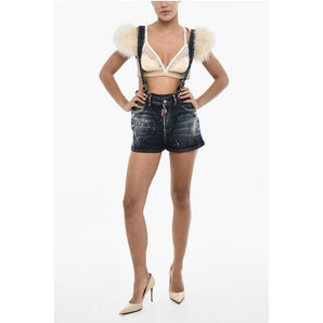 Dsquared² Denim Shorts with Suspenders