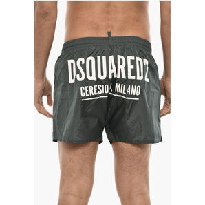 Dsquared² Logo Print MIDI Boxer Swimsuit