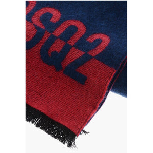 Dsquared² Two-Tone Virgin Wool Scarf with Fringes