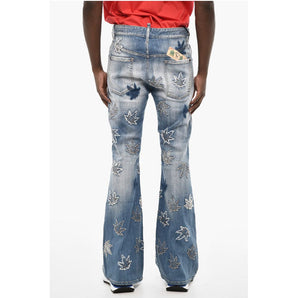 Dsquared² All-Over Patches Boot Cut Jeans