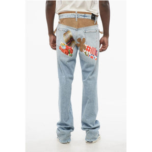 Dsquared² Roadie Fit Denims with Suede Fringes and Patches 22cm