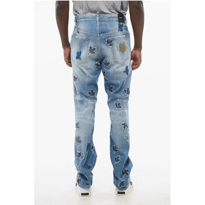 Dsquared² All-Over Patched LEAF Roadie Fit Denims 22cm