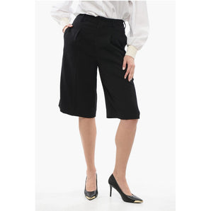 Ami Alexandre Mattiussi Wool Blend Pleated Shorts