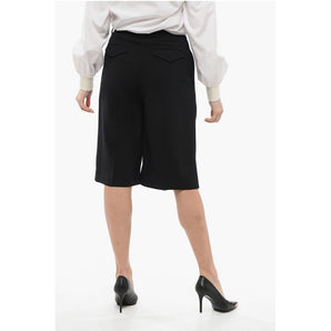 Ami Alexandre Mattiussi Wool Blend Pleated Shorts