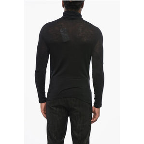 Saint Laurent Extrafine Stretch Wool Sweater with Turtleneck