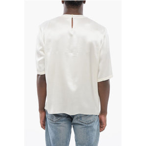 Saint Laurent Short-sleeved Silk Blouse