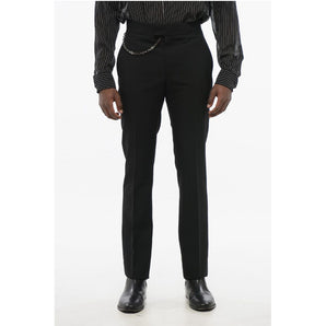 Givenchy 4-Pocketed Virgin Wool Pants with Chain Detail