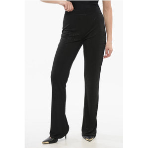 Versace JEANS COUTURE Flared Pants with All Over Rhinestones