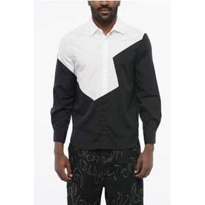 Neil Barrett Two-Tone Loose Fit Shirt with Spread Collar